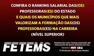 FETEMS divulga ranking salarial de professores dos munic&iacute;pios&nbsp;de&nbsp;MS