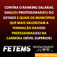 FETEMS divulga ranking salarial de professores dos municípios de MS