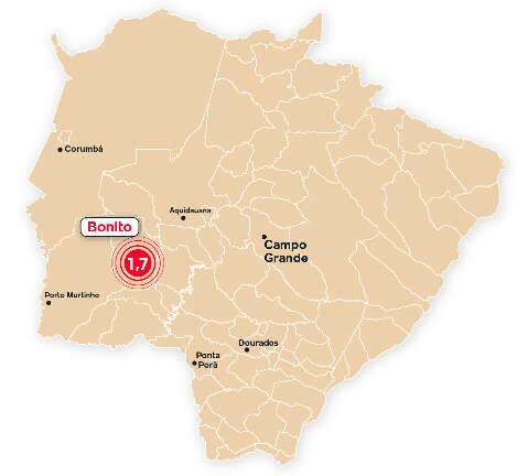 Décimo terremoto do ano em MS “sacode” Bonito nesta 3ª feira 