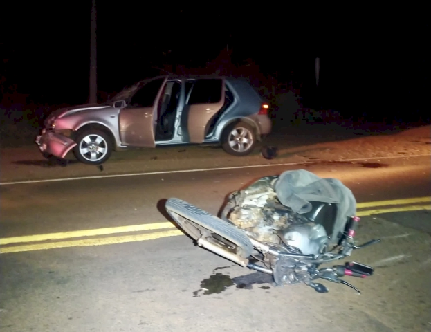 Motociclista morre ap&oacute;s colis&atilde;o frontal com carro na MS-145