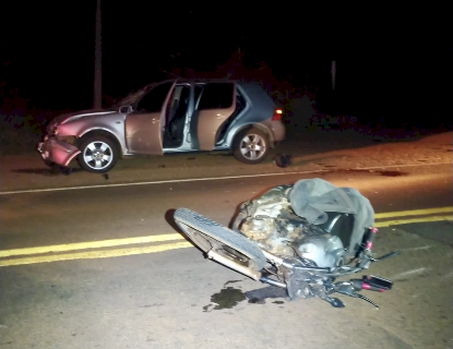 Motociclista morre ap&oacute;s colis&atilde;o frontal com carro na MS-145