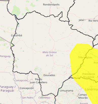 Inmet emite alerta de chuvas intensas para 11 cidades em MS