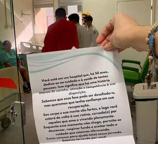 Com cartas, volunt&aacute;rios levam conforto a pacientes em anivers&aacute;rio do HU