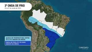 Apesar de inverno quente, onda de frio deve castigar MS a partir de segunda