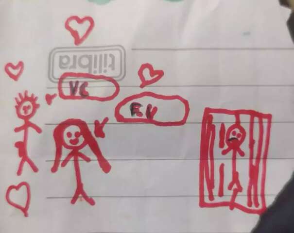 Com desenho e cora&ccedil;&otilde;es, menina agradece a policiais por pris&atilde;o de estuprador