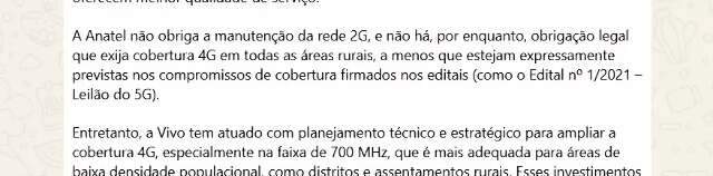 Retirada do 2G gera receio em morador que teme perder conex&atilde;o na zona rural