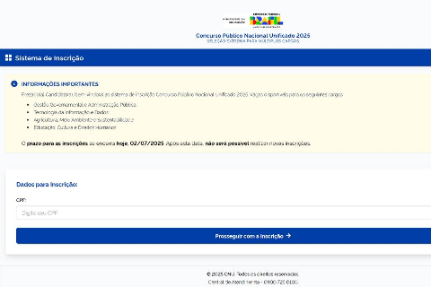 Falso site do &quot;Enem dos Concursos&quot; tenta roubar CPF de candidatos