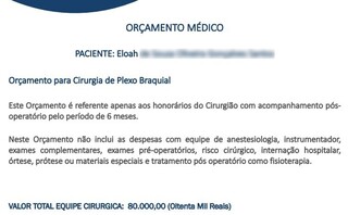 Fam&iacute;lia corre contra o tempo para salvar bra&ccedil;o de beb&ecirc; v&iacute;tima de les&atilde;o no parto