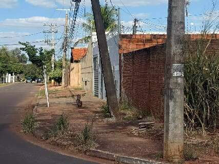 &quot;Risco de cair em algu&eacute;m&quot;, alerta morador sobre poste torto h&aacute; mais de um m&ecirc;s