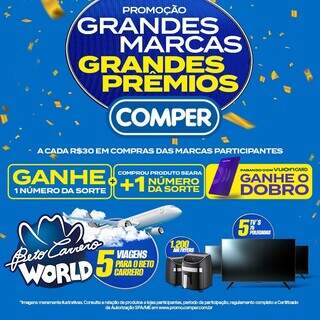 Comper lan&ccedil;a promo&ccedil;&atilde;o &quot;Grandes Marcas, Grandes Pr&ecirc;mios&quot; com &oacute;timas premia&ccedil;&otilde;es