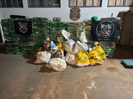 Pol&iacute;cia Federal apreende mais de uma tonelada de maconha em ilha de Porto Caiu&aacute;