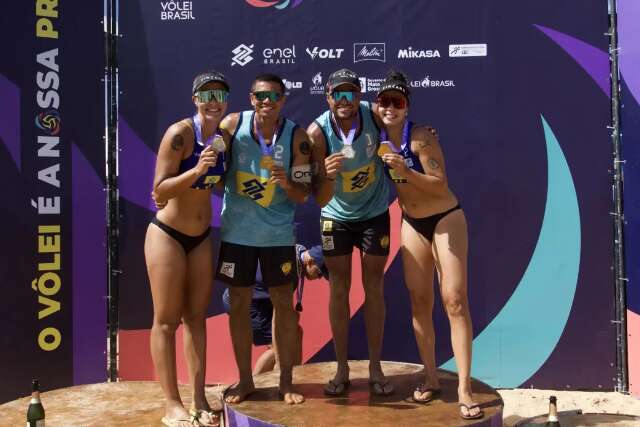 Circuito nacional de v&ocirc;lei de praia tem vit&oacute;ria dupla para MS