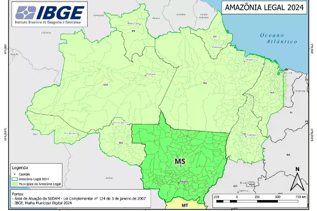 At&eacute; tu IBGE? Instituto coloca MS no mapa da Amaz&ocirc;nia Legal