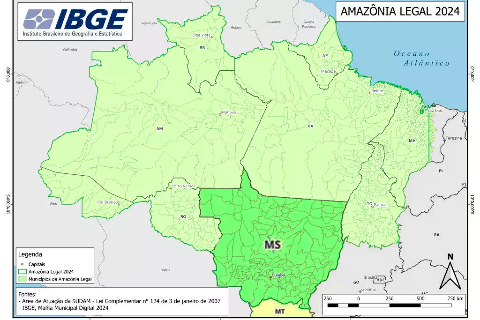 At&eacute; tu IBGE? Instituto coloca MS no mapa da Amaz&ocirc;nia Legal