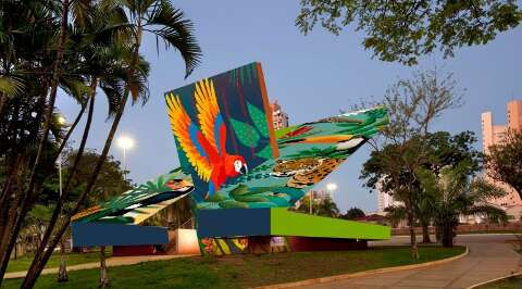 Mural com fauna pantaneira vai colorir a Concha Ac&uacute;stica em agosto