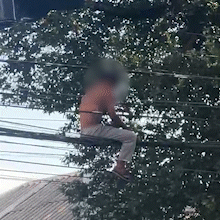 Homem desafia risco de choque e queda para furtar fia&ccedil;&atilde;o no Centro