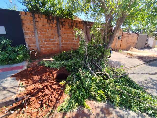Obra para troca de poste rompe encanamento e deixa morador sem &aacute;gua