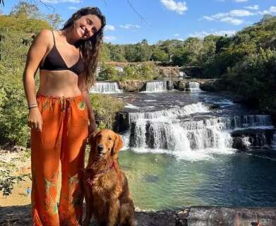 Influencer que roda o Brasil com Golden Retriver faz parada em MS