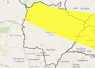 Alerta do Inmet aponta risco de tempestade para 32 cidades de MS 