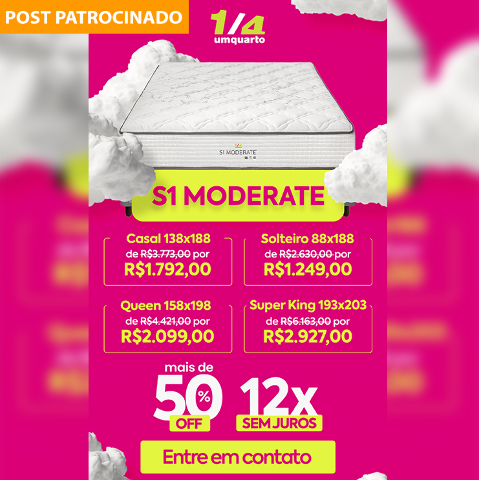 Famosa pelos colch&otilde;es importados, 1/4 lan&ccedil;a modelo a partir de 12x de R$ 104
