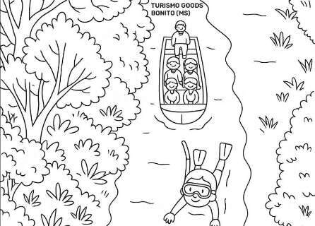 Flutua&ccedil;&atilde;o de Bonito ganha destaque em livro de colorir do turismo
