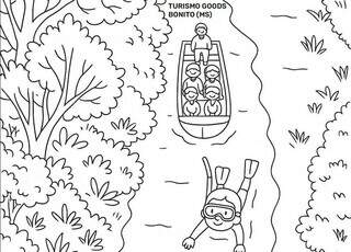 Flutua&ccedil;&atilde;o de Bonito ganha destaque em livro de colorir do turismo