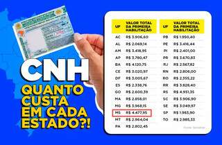 MS tem a 2&ordf; CNH mais cara do pa&iacute;s, com custo m&eacute;dio de R$ 4.477,95