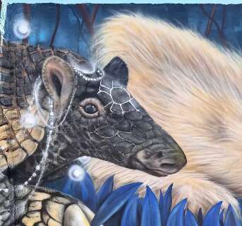 Mural em homenagem ao tatu-canastra &eacute; inaugurado em Tr&ecirc;s Lagoas