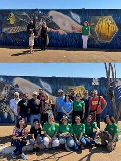 Mural em homenagem ao tatu-canastra &eacute; inaugurado em Tr&ecirc;s Lagoas