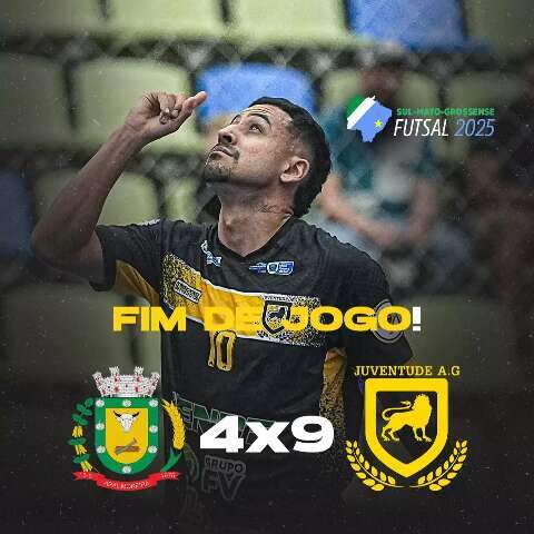 Juventude goleia Aral Moreira e larga na frente no Estadual de futsal