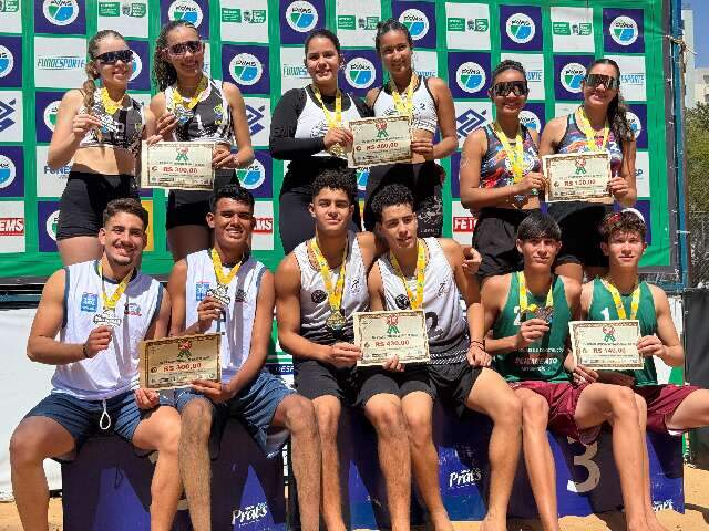 Campo-grandenses conquistam t&iacute;tulo estadual de v&ocirc;lei de praia sub-19