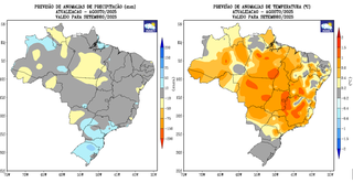 Setembro poderá ter chuva até 50 mm acima da média em região de MS Setembro poderá ter chuva até 50 mm acima da média em região de MS
