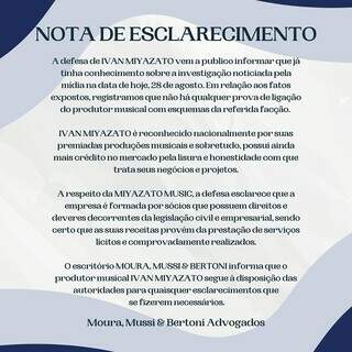 Produtor musical Ivan Miyazato &eacute; investigado em a&ccedil;&atilde;o nacional contra PCC