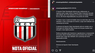 Comercial busca primeira vit&oacute;ria na segundona diante do Taveir&oacute;polis
