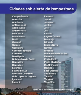 Inmet alerta para baixa umidade, tempestades e ventos fortes nos pr&oacute;ximos dias