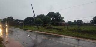 Temporal destelha casas, derruba &aacute;rvores e deixa Amambai sem energia