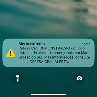 Sistema de alerta &eacute; testado em MS com 50 minutos de atraso