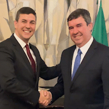 Riedel recebe presidente do Paraguai em agenda sobre Rota Bioce&acirc;nica