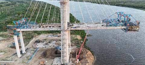 Com 80% de avan&ccedil;o, ponte Bioce&acirc;nica recebe hoje visita do presidente paraguaio