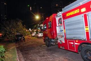 &Aacute;rvore cai sobre dois carros e derruba fios no Santa F&eacute;