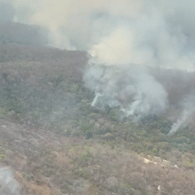 Fogo avan&ccedil;a e brigadistas lutam para proteger a Reserva Novos Dourados