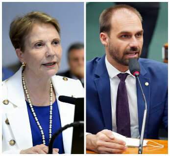 Fora da lista de Tereza, Eduardo Bolsonaro ataca senadora