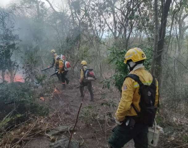 Al&eacute;m do fogo, brigadistas sofrem com pedras e longas caminhadas no Amolar