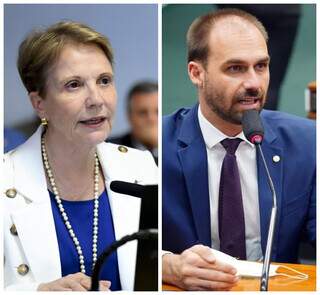 Fora da lista de Tereza, Eduardo Bolsonaro ataca senadora