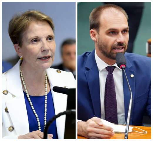 Fora da lista de Tereza, Eduardo Bolsonaro ataca senadora