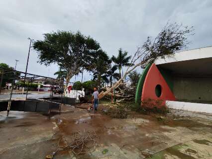 Temporal derruba estruturas e causa apag&atilde;o em cidades do sul de MS