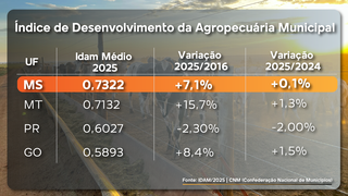 MS lidera ranking de desenvolvimento do agro, aponta pesquisa