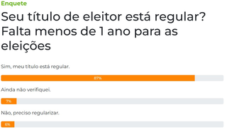 Enquete: 87% dizem que est&atilde;o com o t&iacute;tulo de eleitor regular