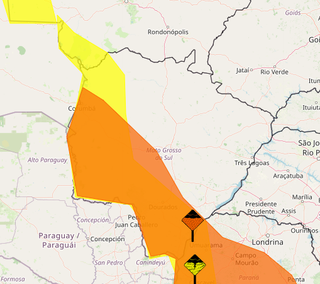 Inmet alerta para risco de chuva intensa e alagamentos em MS Inmet alerta para risco de chuva intensa e alagamentos em MS