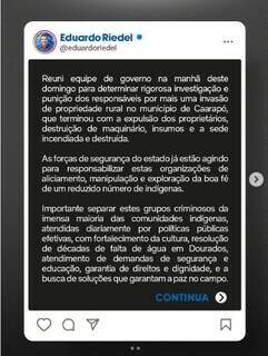 Riedel determina "rigorosa investigação" após invasão em fazenda de Caarapó Riedel determina "rigorosa investigação" após invasão em fazenda de Caarapó